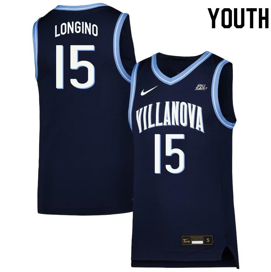 Youth #15 Jordan Longino Willanova Wildcats College 2022-23 Basketball Stitched Jerseys Sale-Navy - Click Image to Close